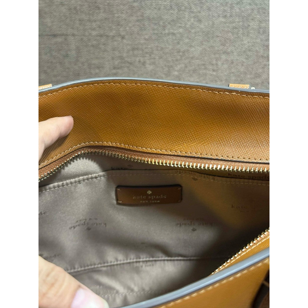 ORIG Preloved KS Madison Saffiano Leather Medium Satchel Brown Bag