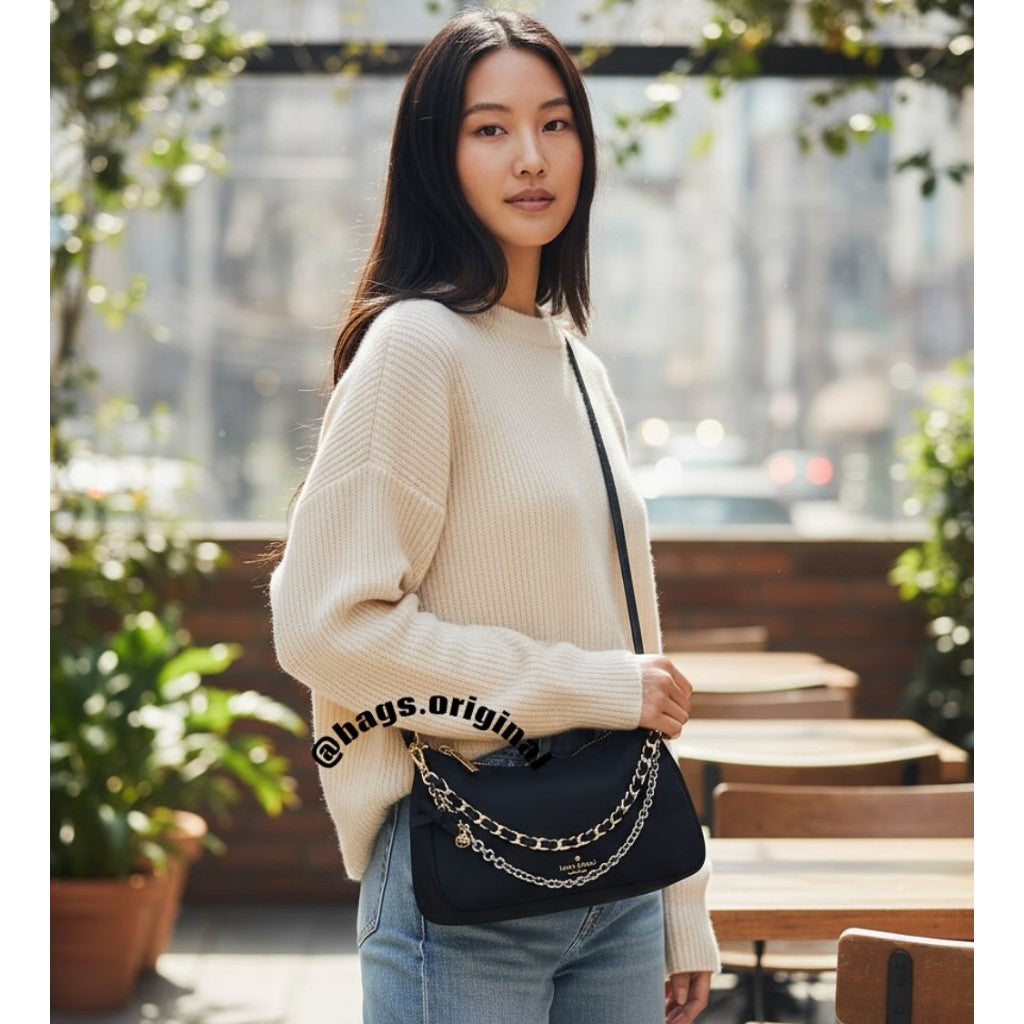 ORIG & IMPORTED KS Margot Nylon Crossbody Bag Black