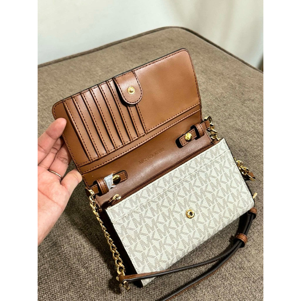 ORIG Preloved MK Jet Set Travel Medium Phone Crossbody Small Vanilla/White Bag