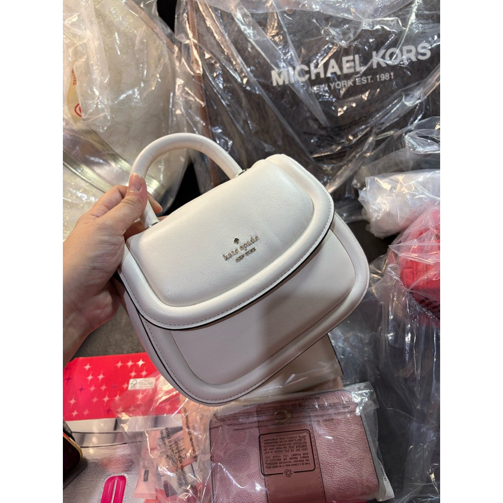ORIG & IMPORTED KS Puffy Mini Top Handle Crossbody White Bag