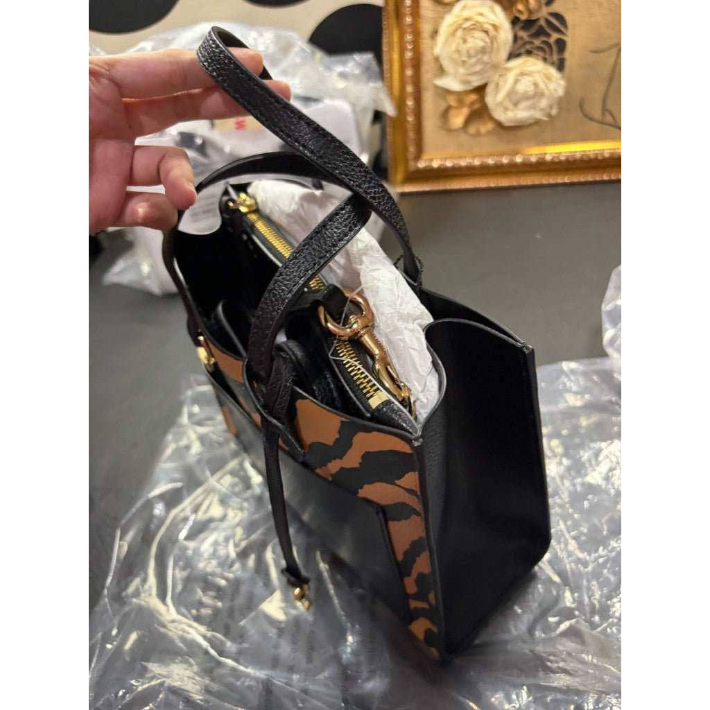 ORIG & IMPORTED MJ Tiger Stripe Print Mini Grind Tote Bag in Black