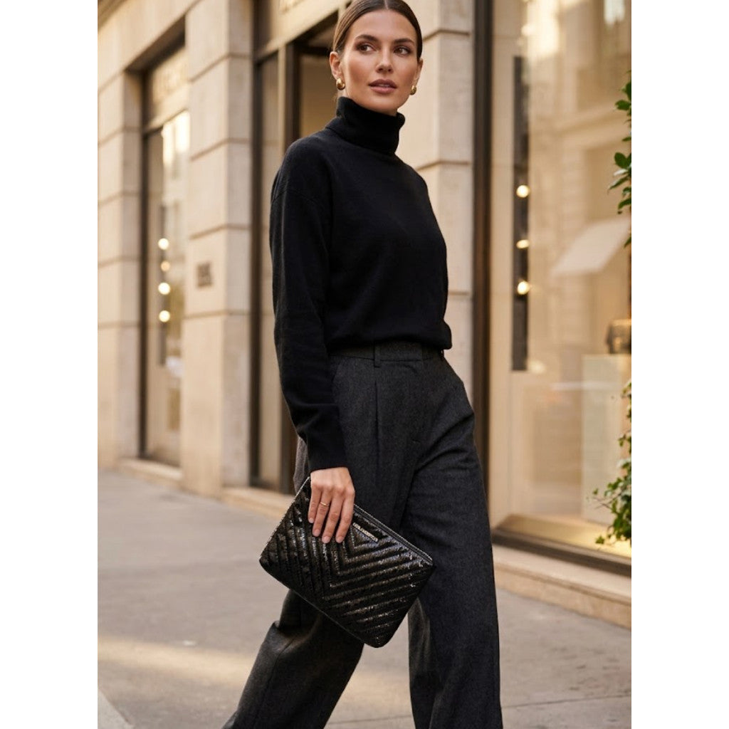 ORIG & IMPORTED Karl Lagerfield KL Black Clutch Bag