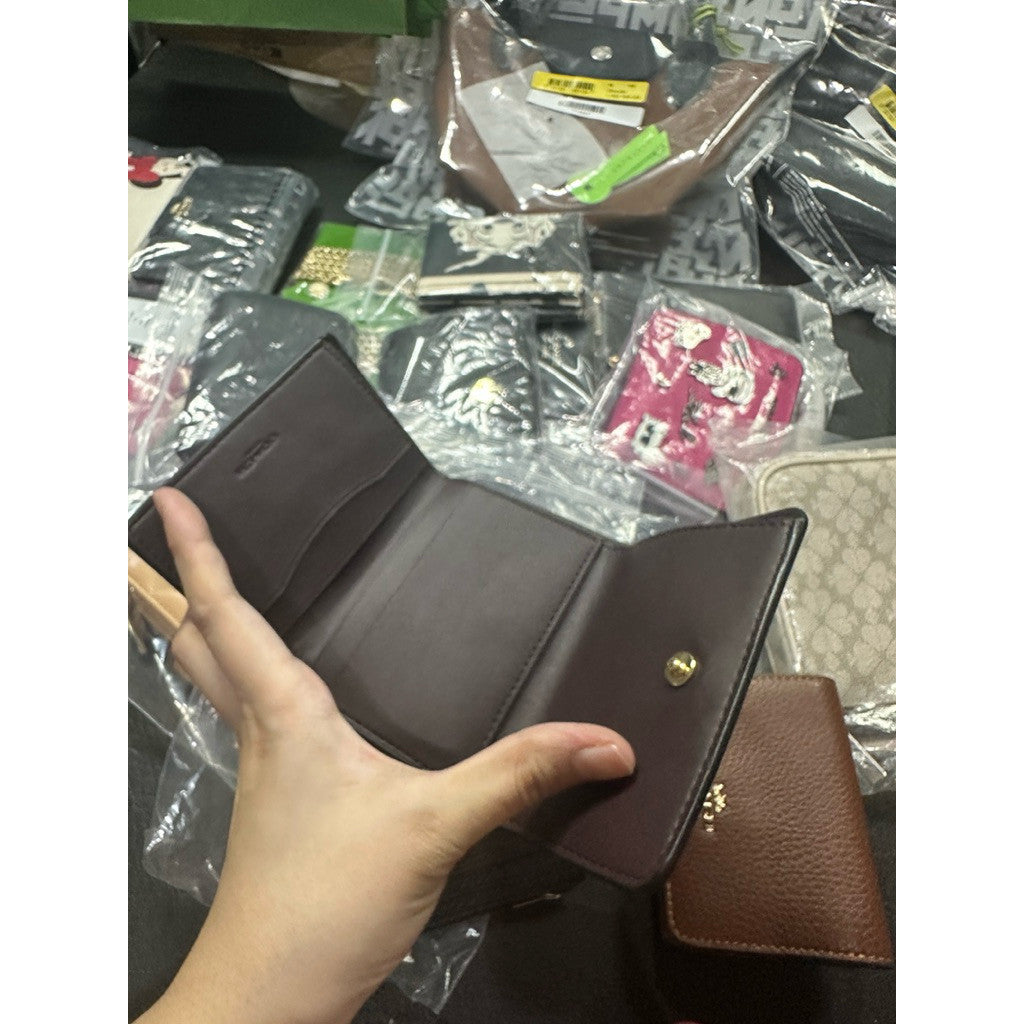 ORIG & IMPORTED CCH 2-in-1 Card Holder Detachable Essential Wallet Tan/Brown/Walnut