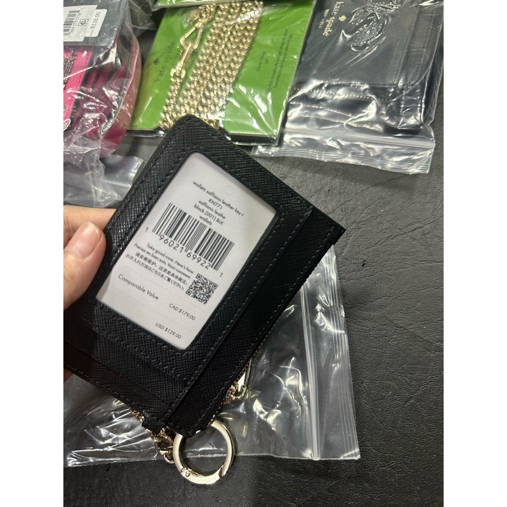 ORIG & IMPORTED KS Madison Small L-Zip Card Holder Wallet in Black