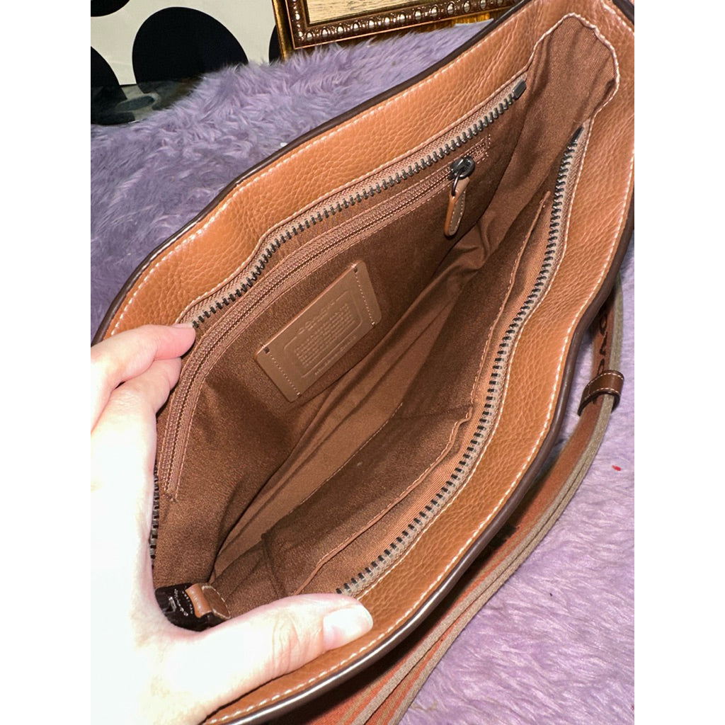 ORIG Preloved CCH District Crossbody Men's Bag In Colorblock in Khaki/Saddle Multi