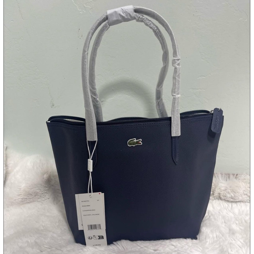 ORIG & IMPORTED Lacoste LCT L.12.12 Concept Tote Large and Small NAVY BLUE PENOMBRE BAG