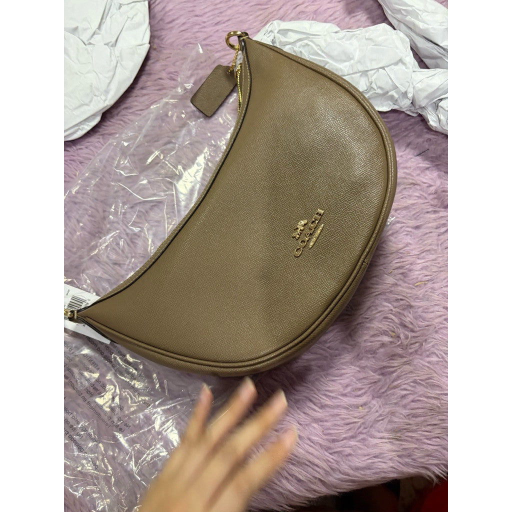ORIG & IMPORTED Coach Aria Shoulder Hobo Bag Dark Stone/Brown