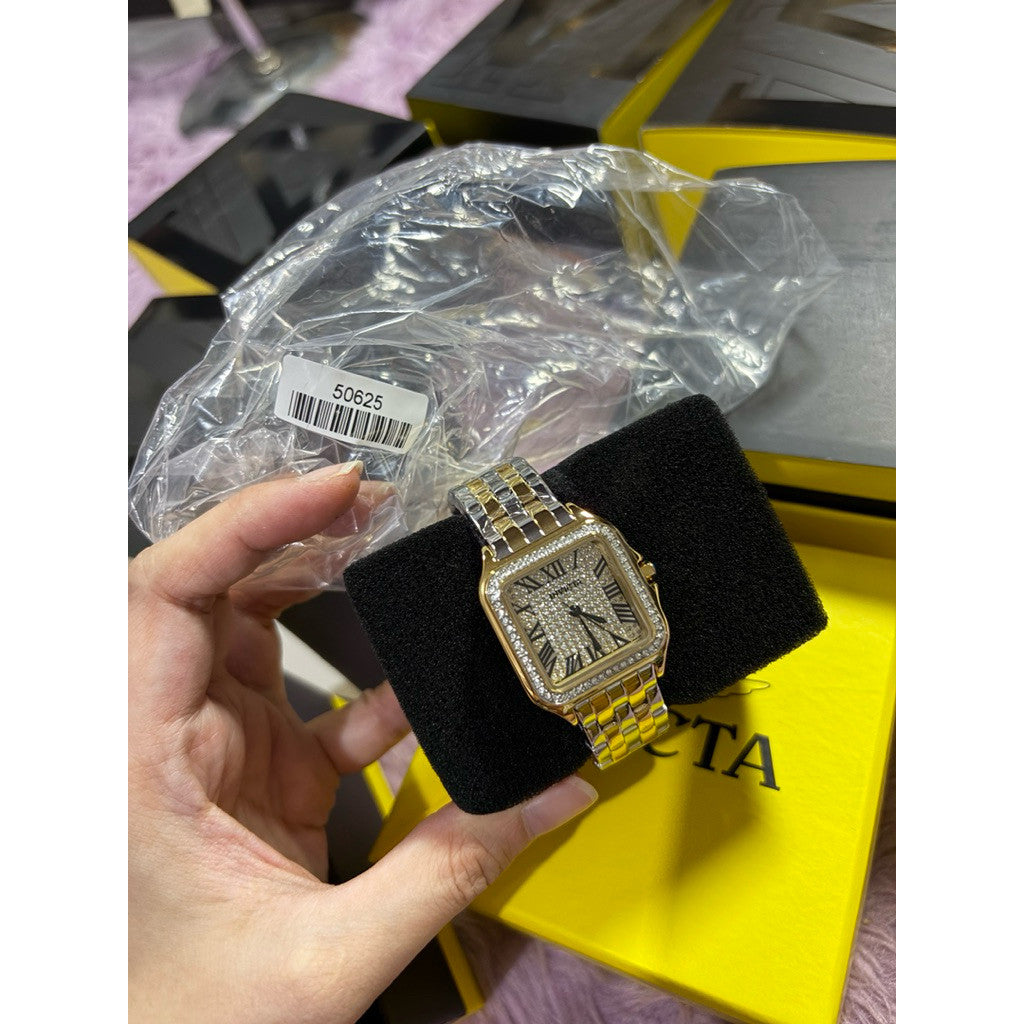 ORIG & IMPORTED Invicta Angel Quartz Crystal Gold/Silver 28mm 48996 Ladies Watch
