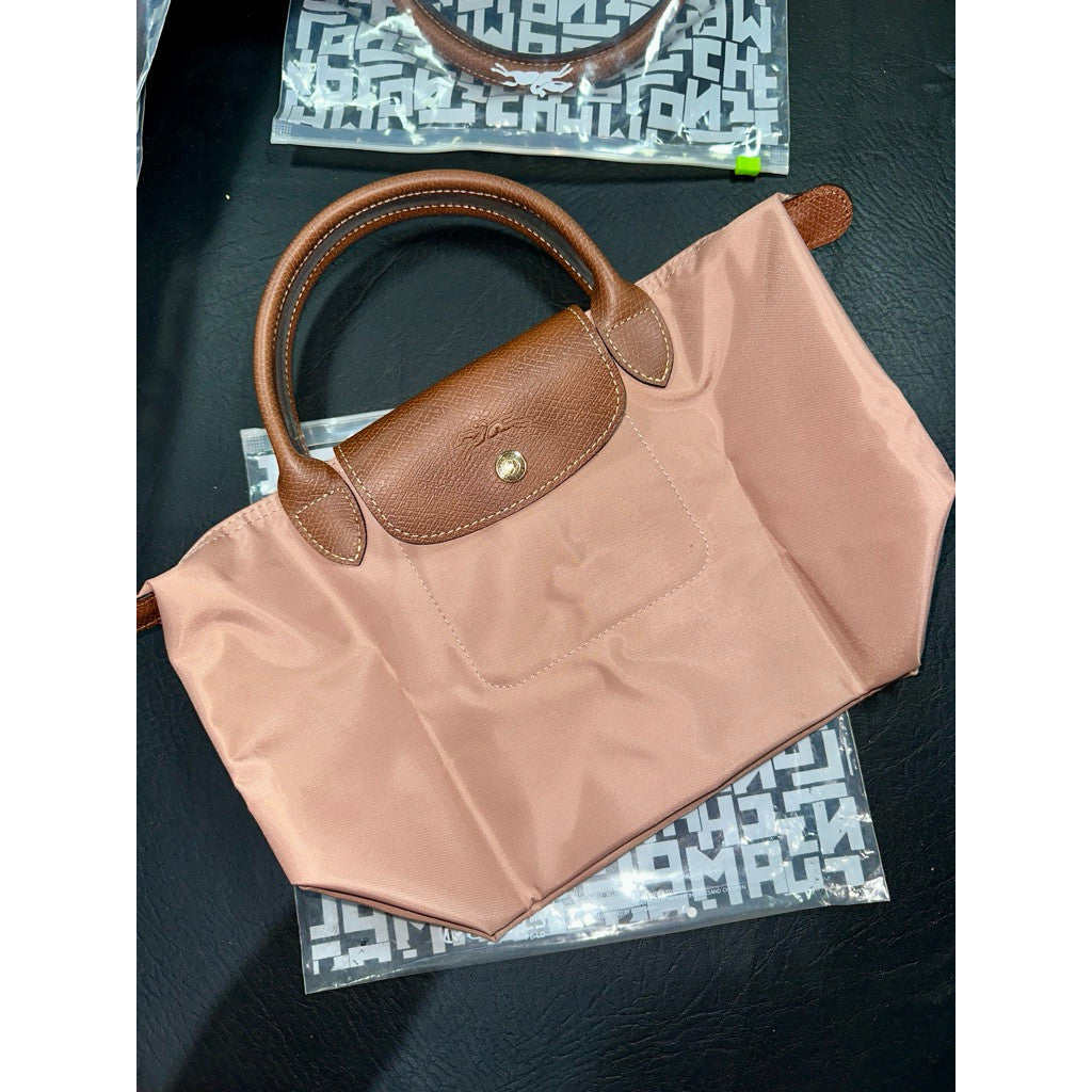 ORIG & IMPORTED ROSETTE PINK Longchamp LC Le Pliage Nylon Tote Bag
