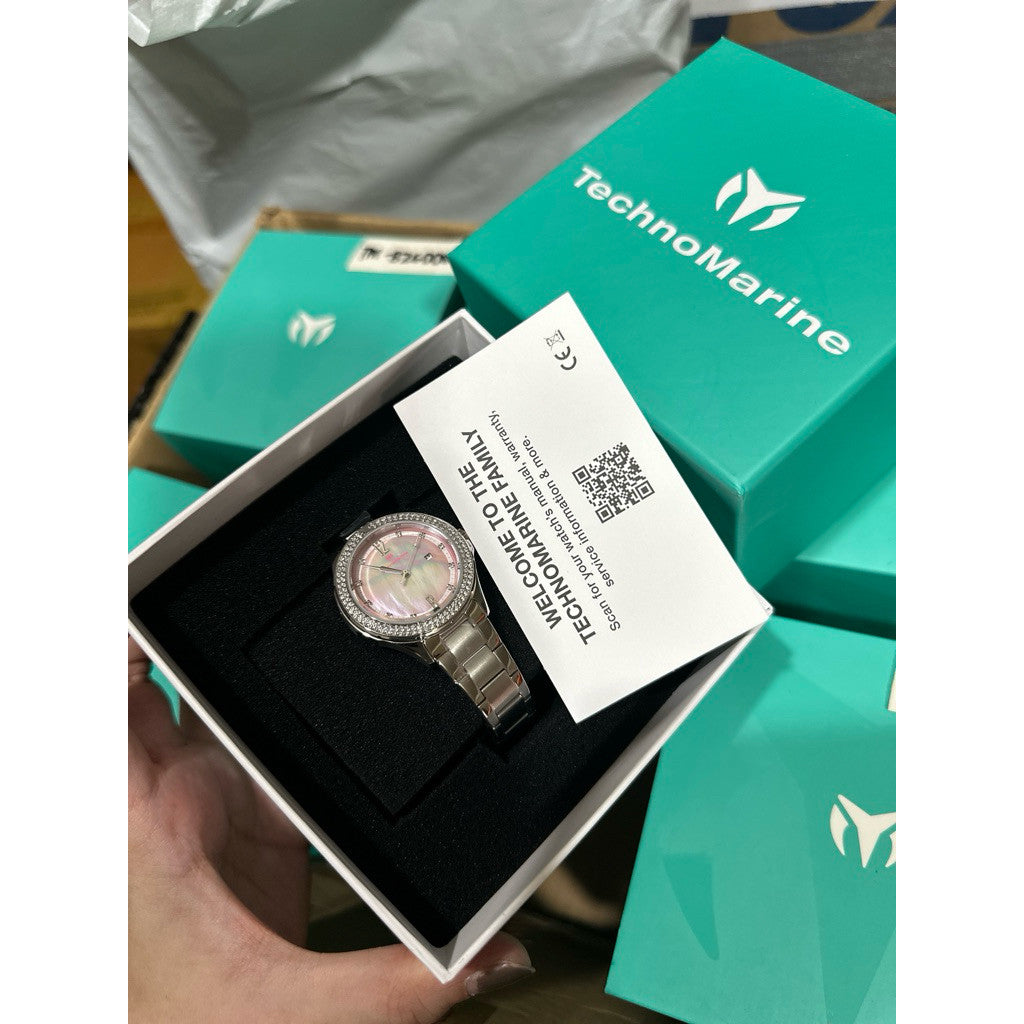 ORIG & IMPORTED Technomarine LUNA 33mm TM-826006 Silver Lady's Watch