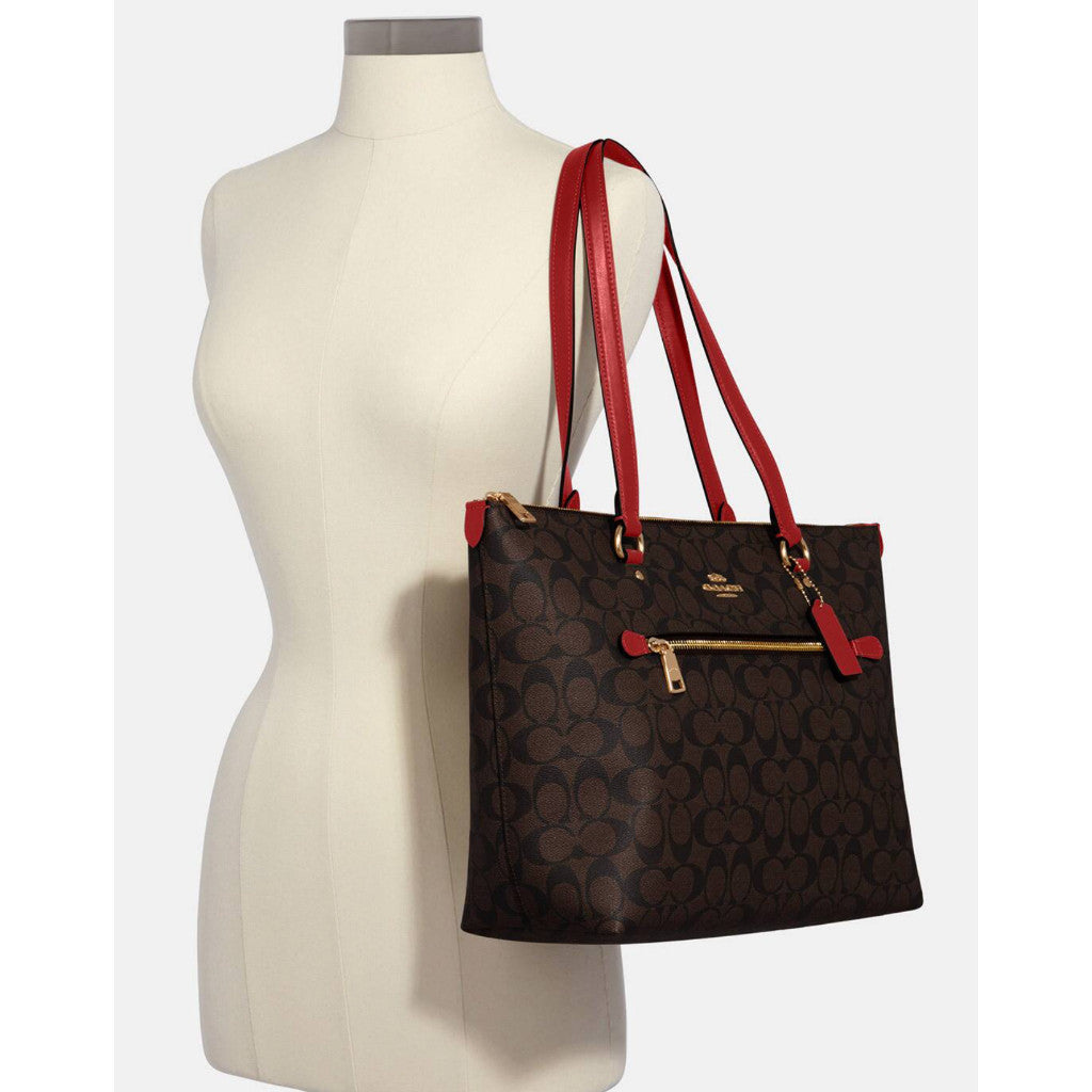 ORIG Preloved CCH Gallery Large Tote Bag In Brown/Red