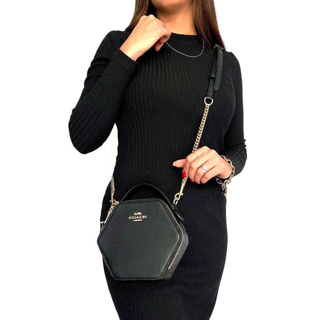ORIG Preloved CCH RARE Hexagonal Crossbody Black Bag
