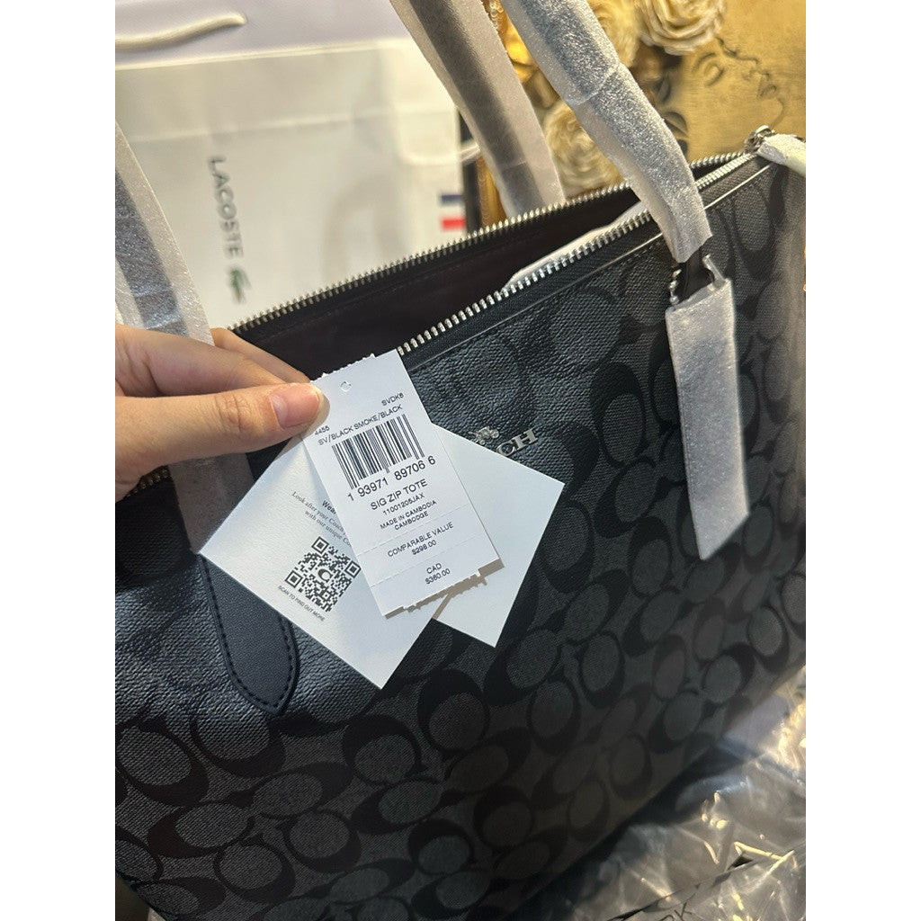 ORIG & IMPORTED CCH Zip Top Tote Bag In Signature Black