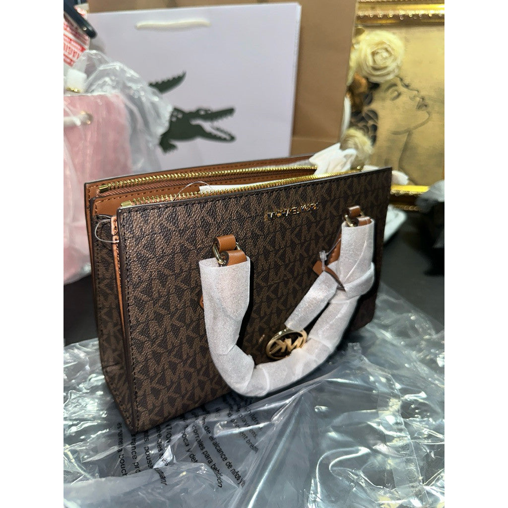ORIG & IMPORTED MK Sheila Small Signature Logo Satchel Brown Bag