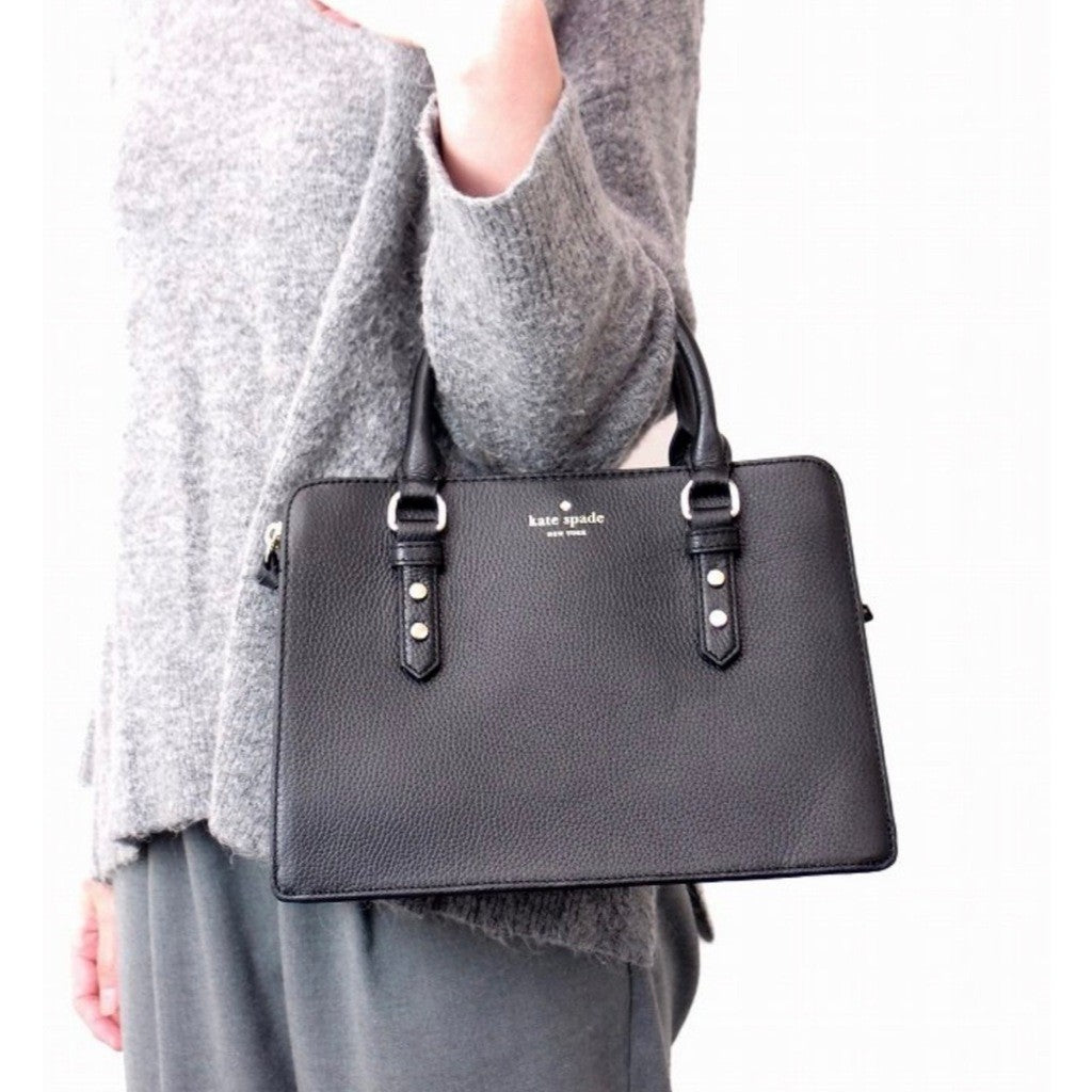 ORIG & IMPORTED KS Mulberry Street Lise Satchel Medium Black Bag