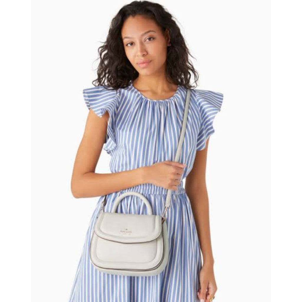 ORIG & IMPORTED KS Puffy Mini Top Handle Crossbody White Bag