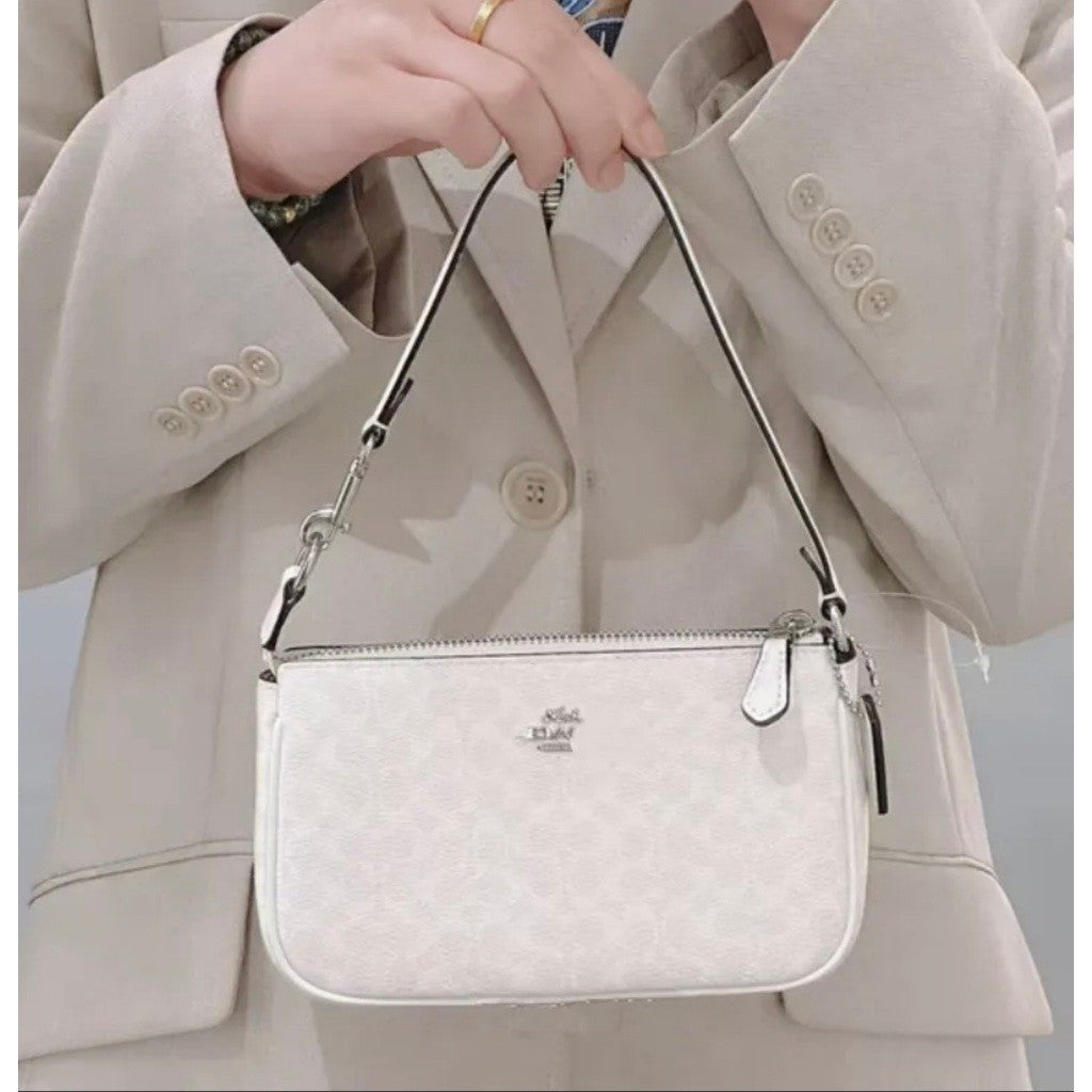ORIG Preloved CCH Nolita 19 In Colorblock Micro Signature Canvas White Small Bag