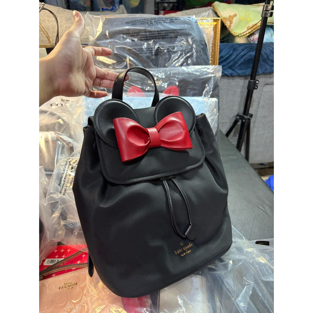 ORIG & IMPORTED KS Disney Minnie Mouse 3D Nylon Backpack Black Bag