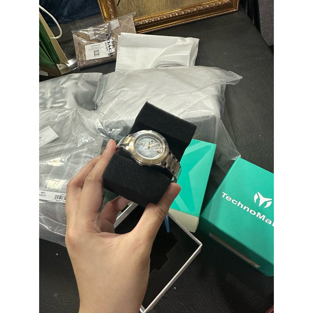 ORIG & IMPORTED Technomarine LUNA TM-826004 33mm Lady's Watch Two Tone Silver/Gold