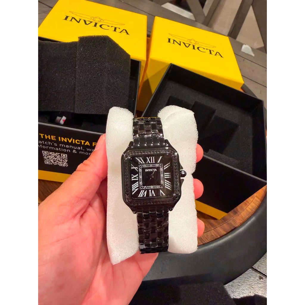 ORIG & IMPORTED Invicta Angel 50581 28mm Women's Square Watch Black
