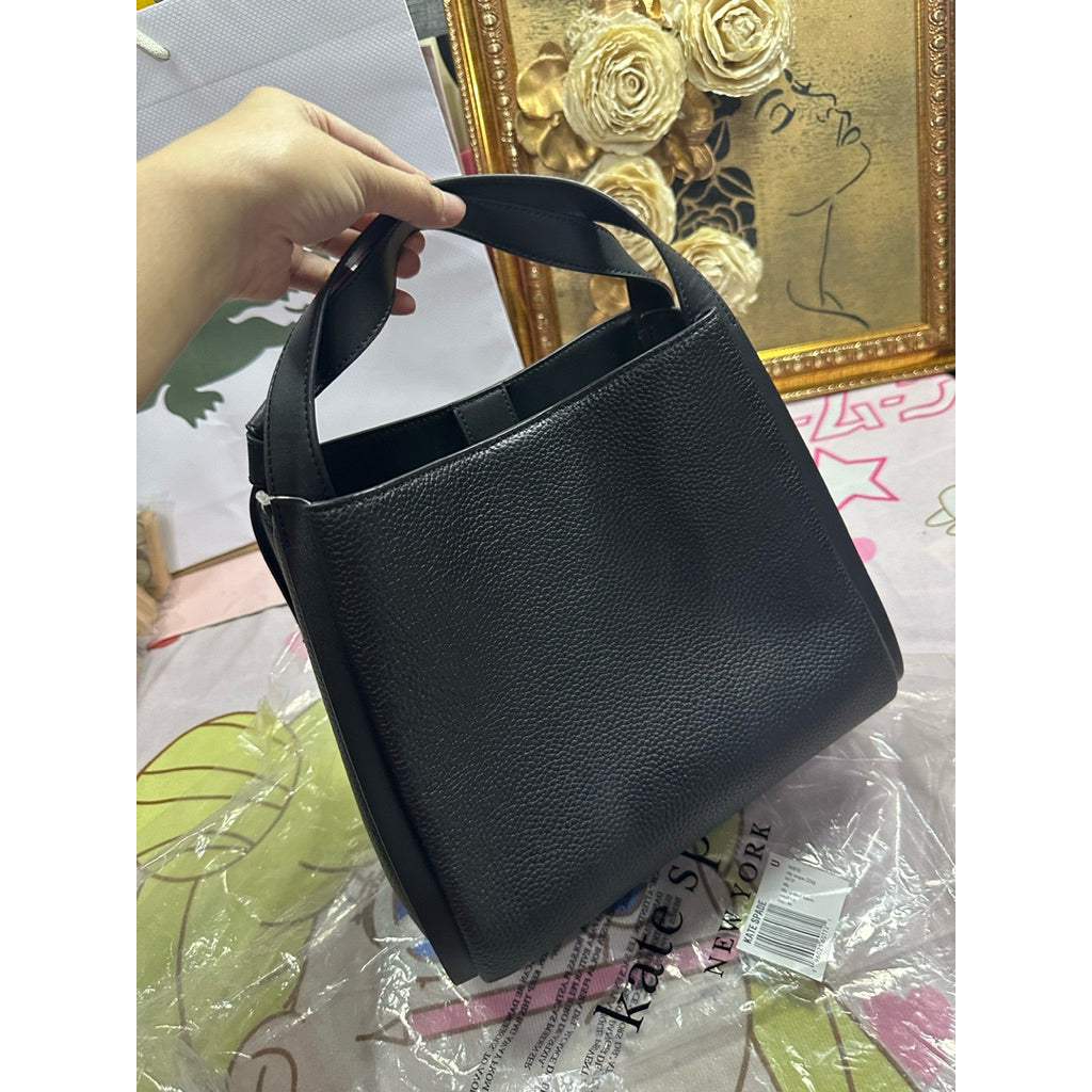 ORIG & IMPORTED KS Knott Convertible Carryall Black Satchel Bag