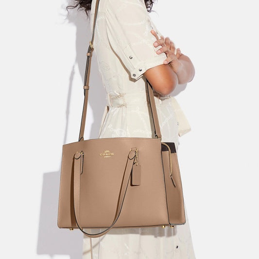 ORIG Preloved RARE CCH Tatum Carryall Large Taupe Tote Bag