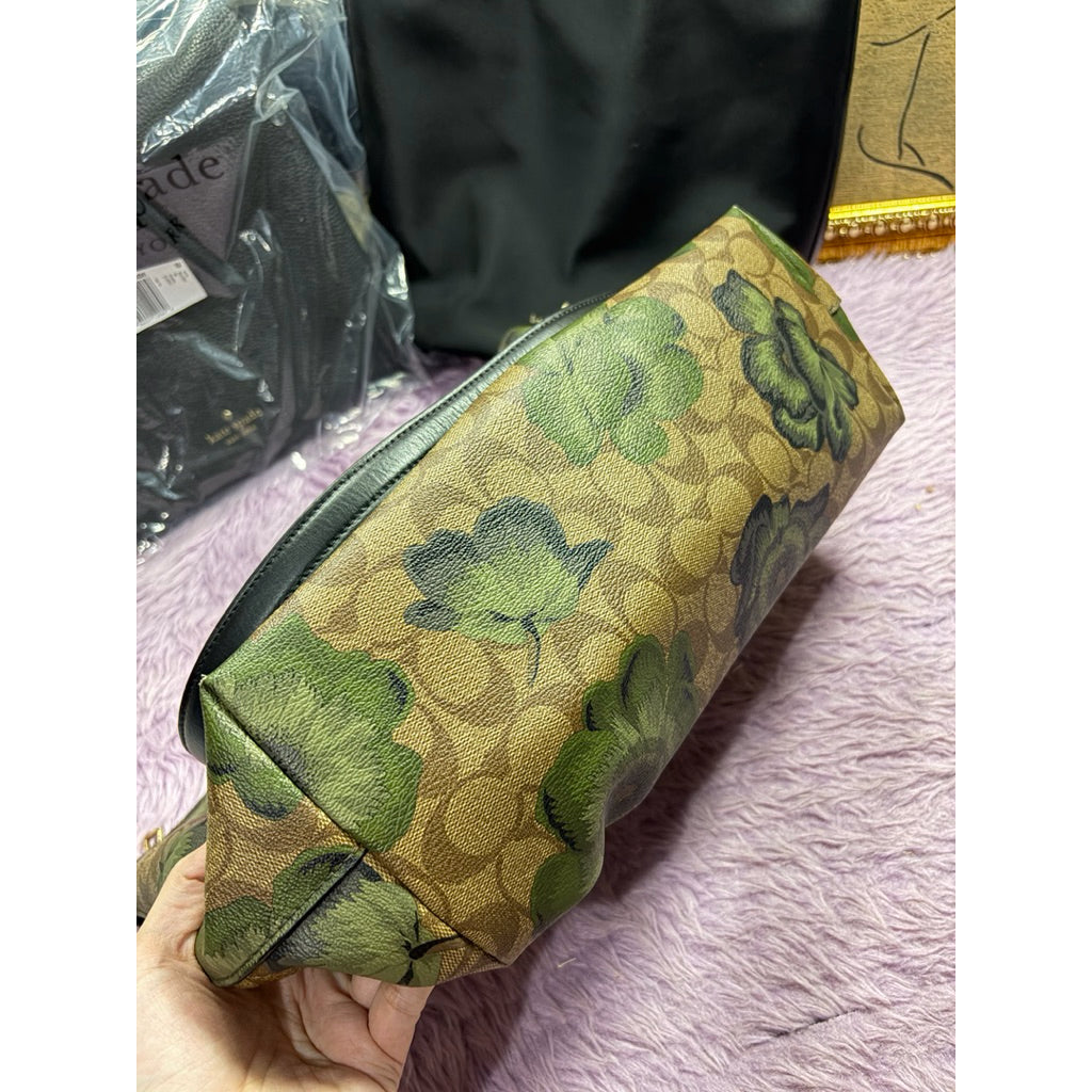 ORIG Preloved CCH Gallery Tote Brown Bag with Floral