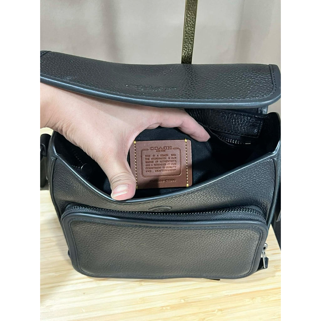 ORIG Preloved CCH Sullivan Flap Crossbody Men's Bag in Plain Black