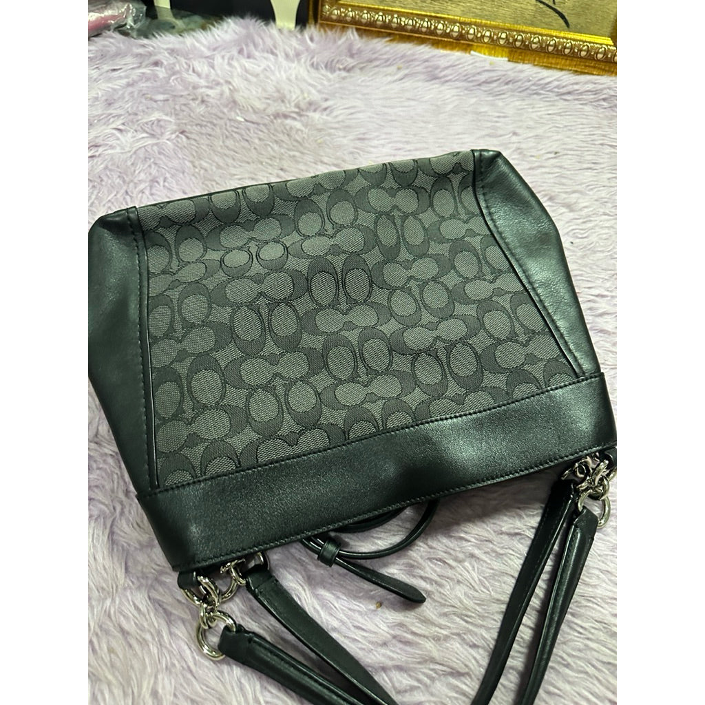 ORIG Preloved CCH Small Lexy Shoulder Black Signature Canvas Bag