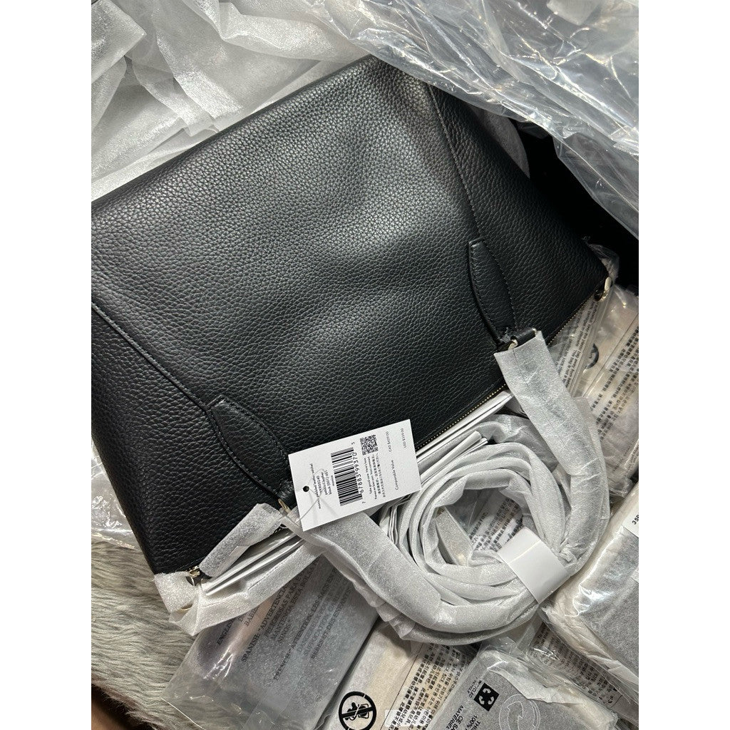 ORIG & IMPORTED KS Monica Satchel Pebbled Leather Black Bag