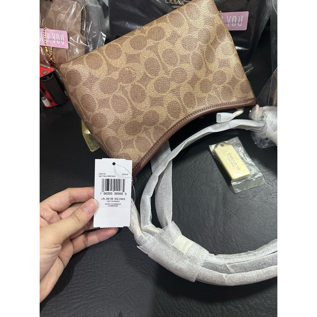 ORIG & IMPORTED CCH Mini Laurel Small Shoulder Bag In Signature Canvas Tan/Brown