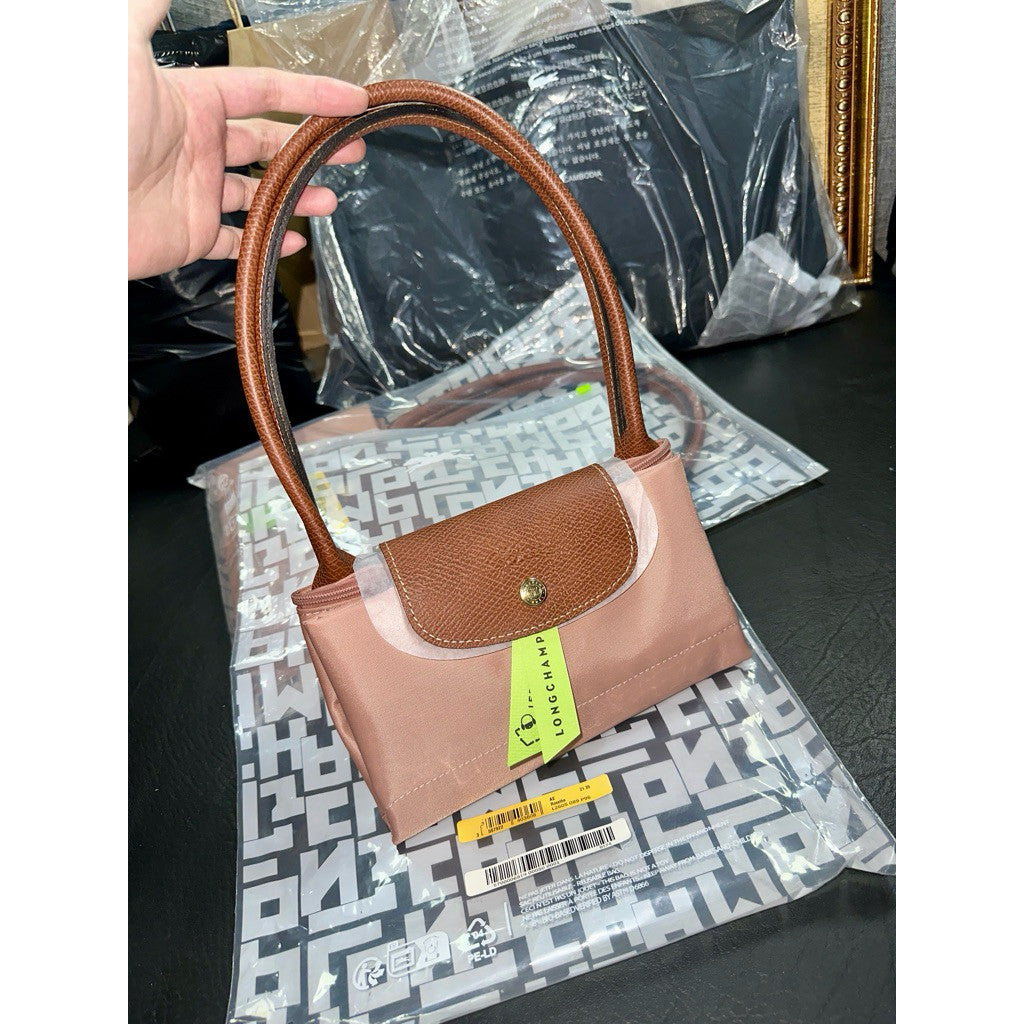 ORIG & IMPORTED ROSETTE PINK Longchamp LC Le Pliage Nylon Tote Bag