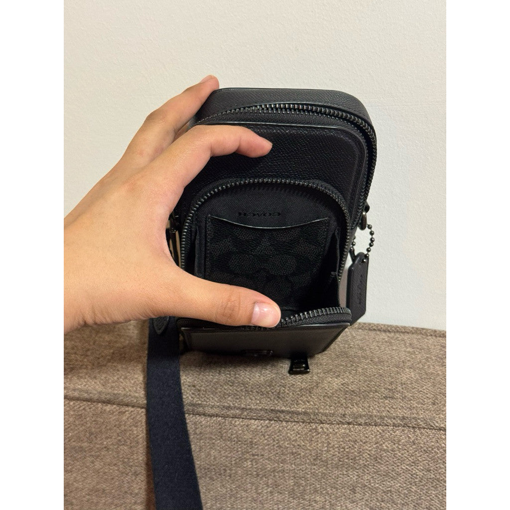 ORIG Preloved RARE CCH Leather Men/Unisex Phone Crossbody Black Bag