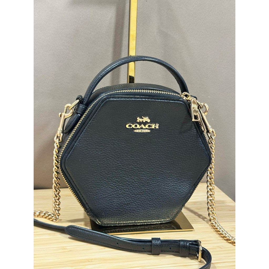 ORIG Preloved CCH RARE Hexagonal Crossbody Black Bag