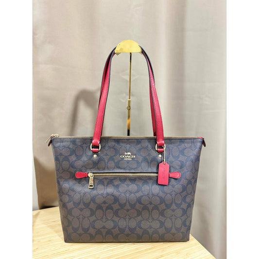 ORIG Preloved CCH Gallery Large Tote Bag In Brown/Red