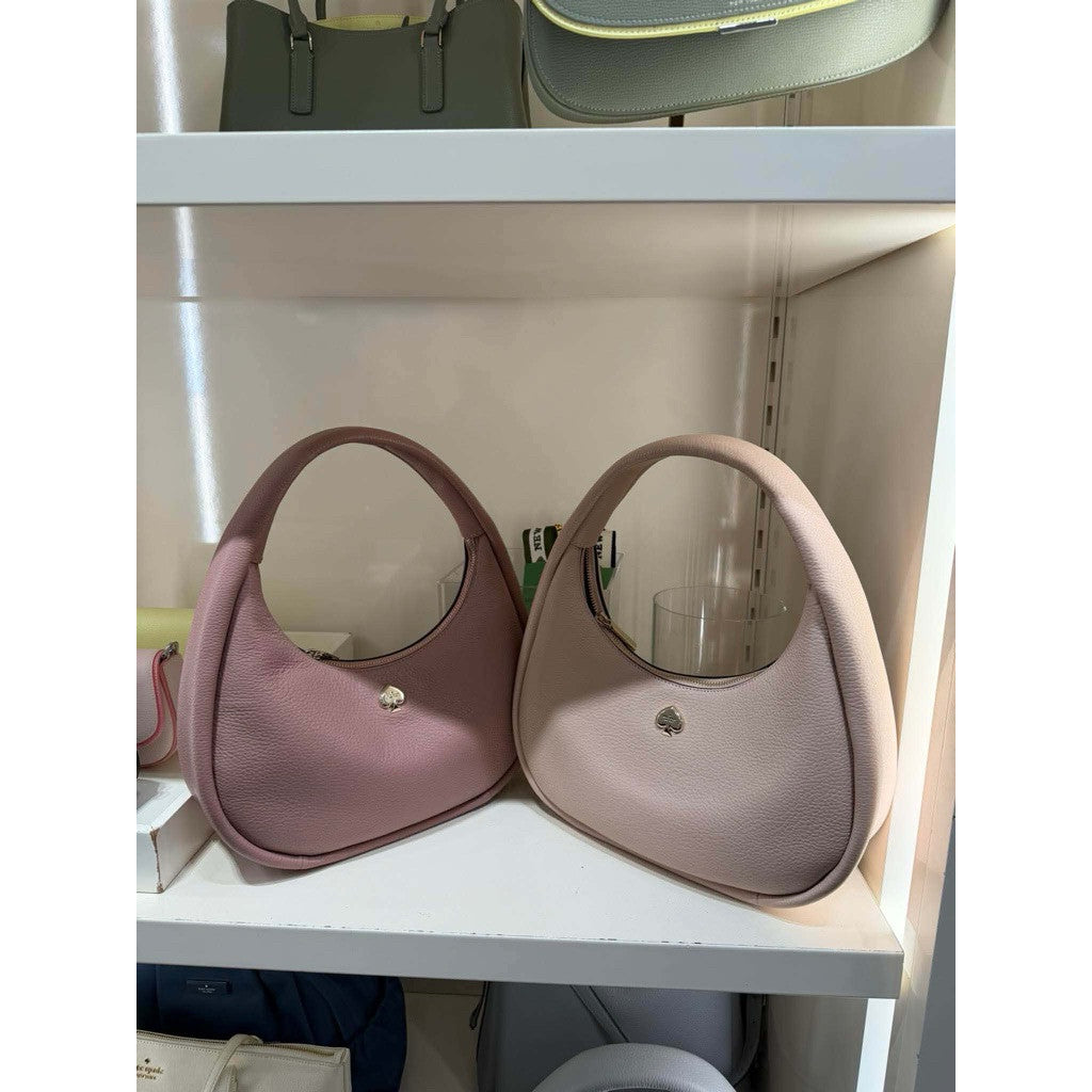 ORIG & IMPORTED KS Kayla Hobo Crescent Shoulder Bag Pink/Beige