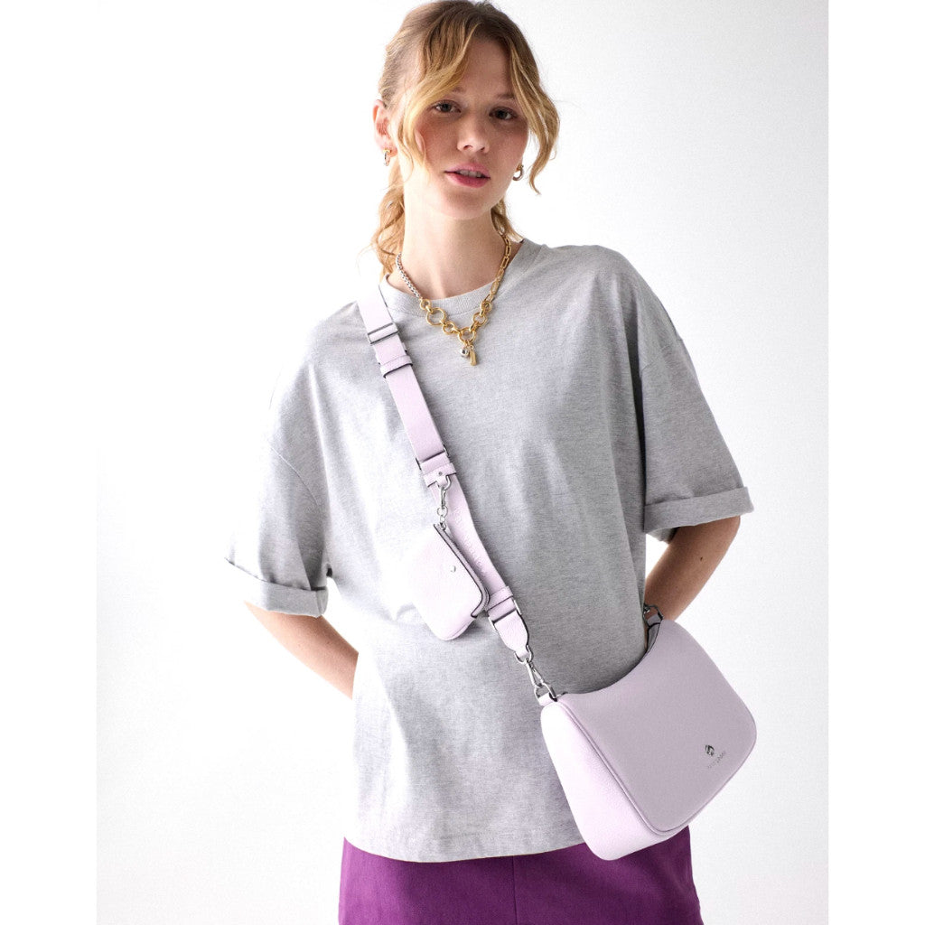 ORIG & IMPORTED KS Emma Medium Shoulder Bag with pouch Lilac / Purple