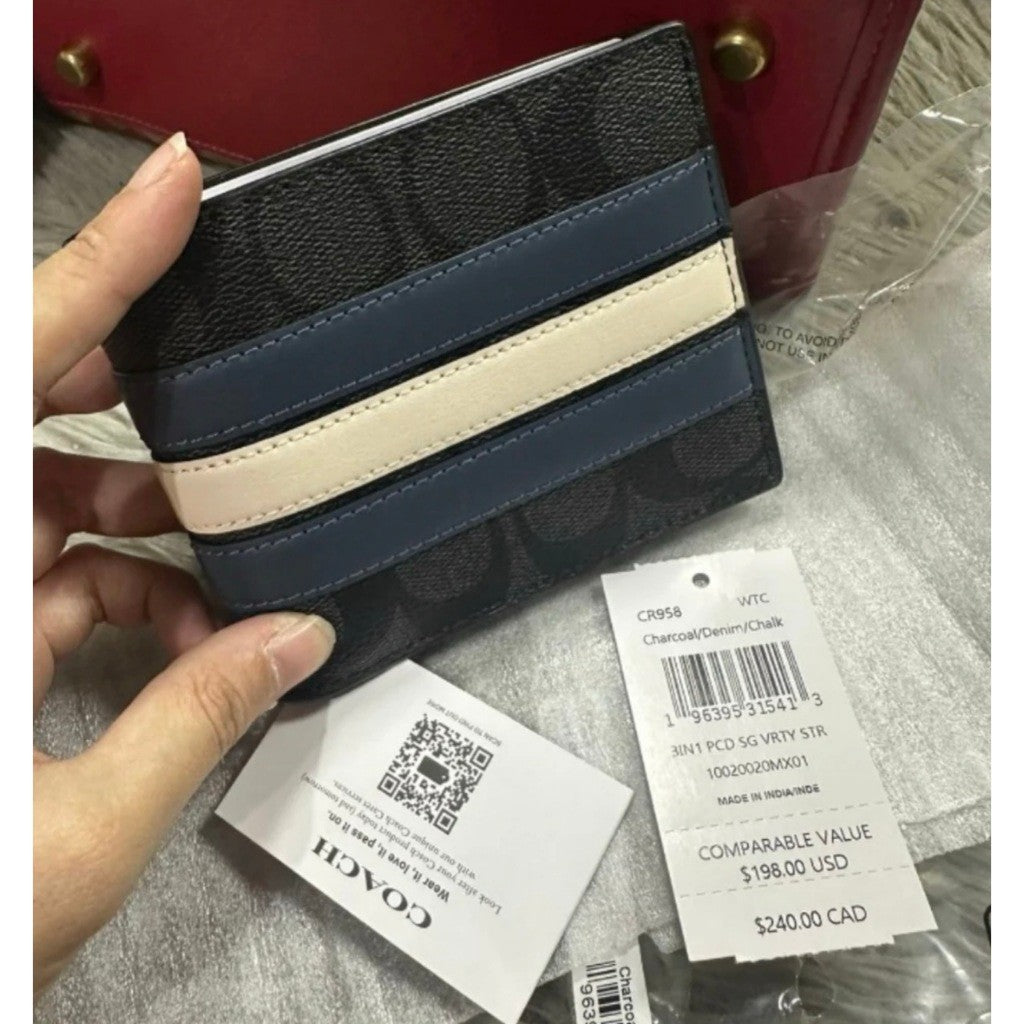 ORIG & IMPORTED CCH Men Compact Bifold Wallet Black/Brown