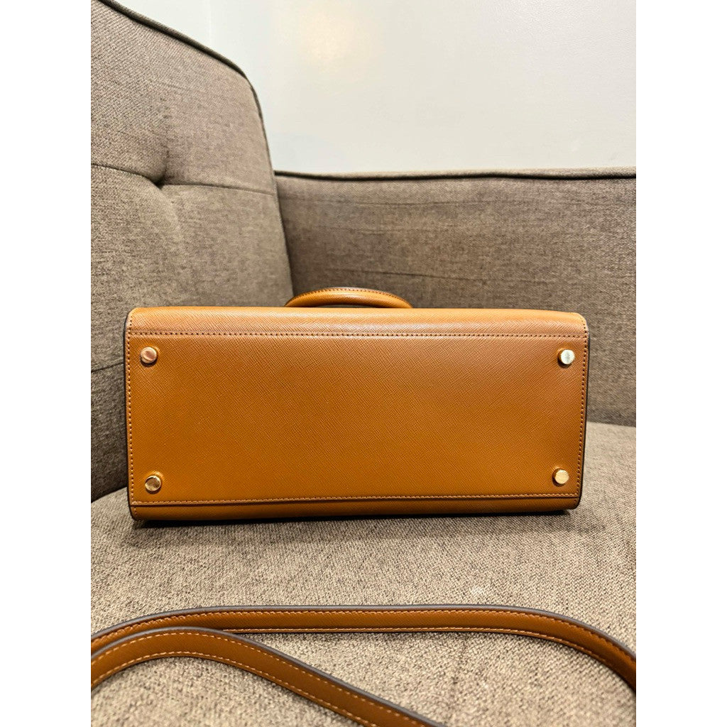 ORIG Preloved KS Madison Saffiano Leather Medium Satchel Brown Bag