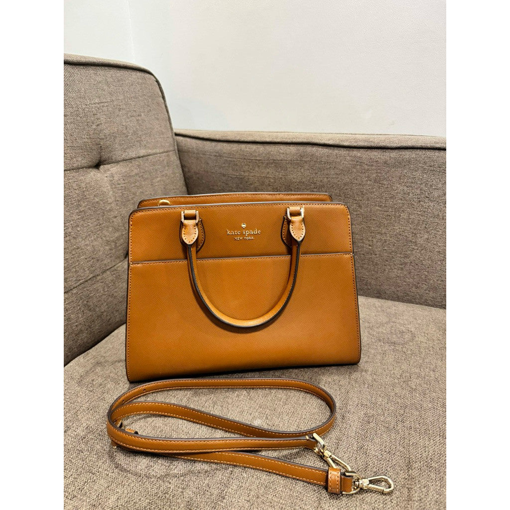 ORIG Preloved KS Madison Saffiano Leather Medium Satchel Brown Bag