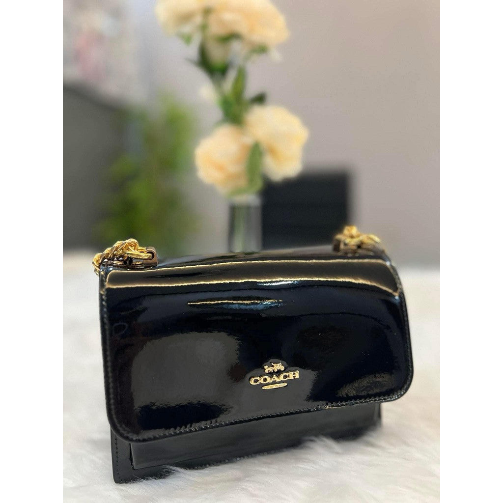 ORIG & IMPORTED CCH Mini Klare Crossbody Small Bag In Signature Patent Leather Black