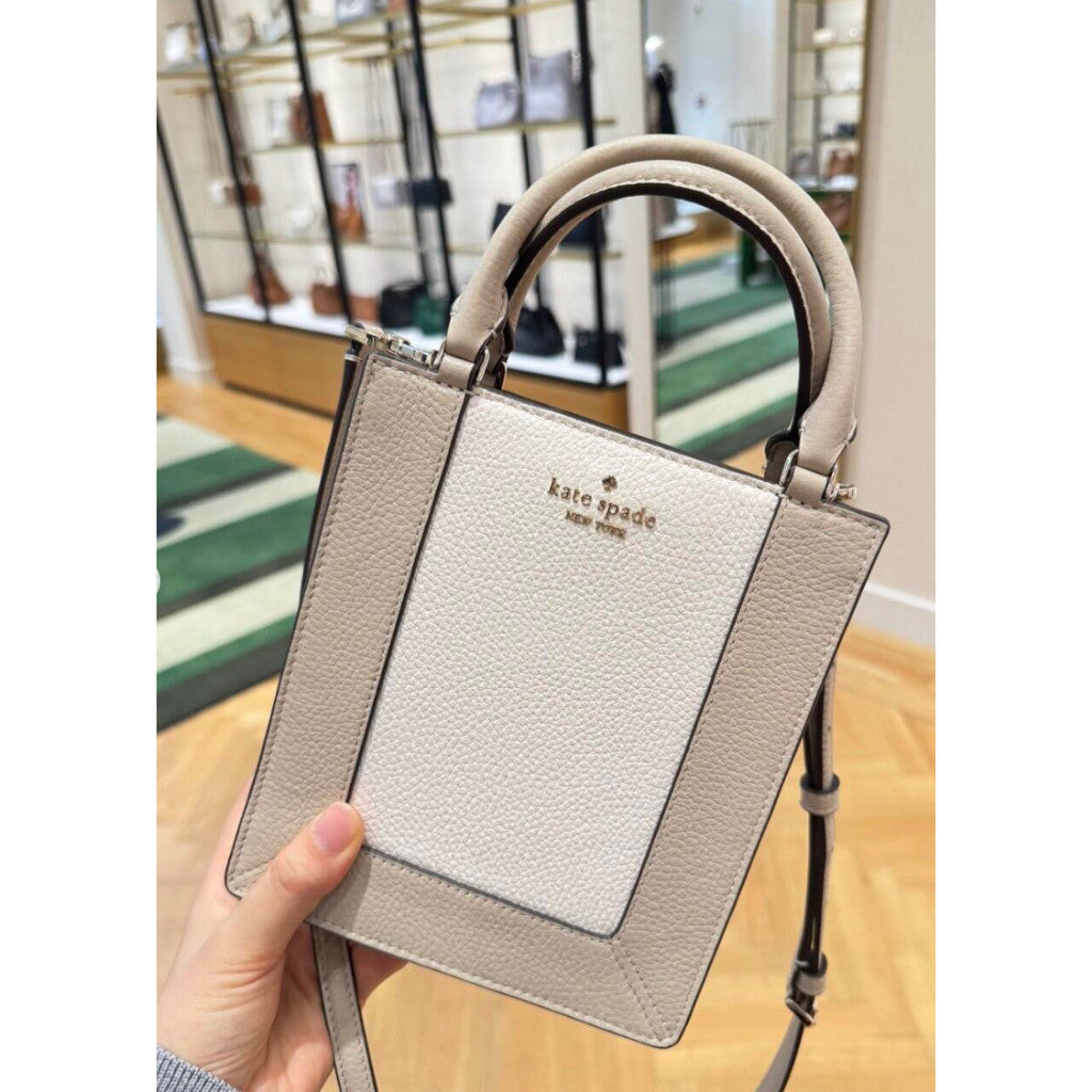 ORIG & IMPORTED KS Lena Mini Tote Gray/Beige/Brown Small Phone Bag