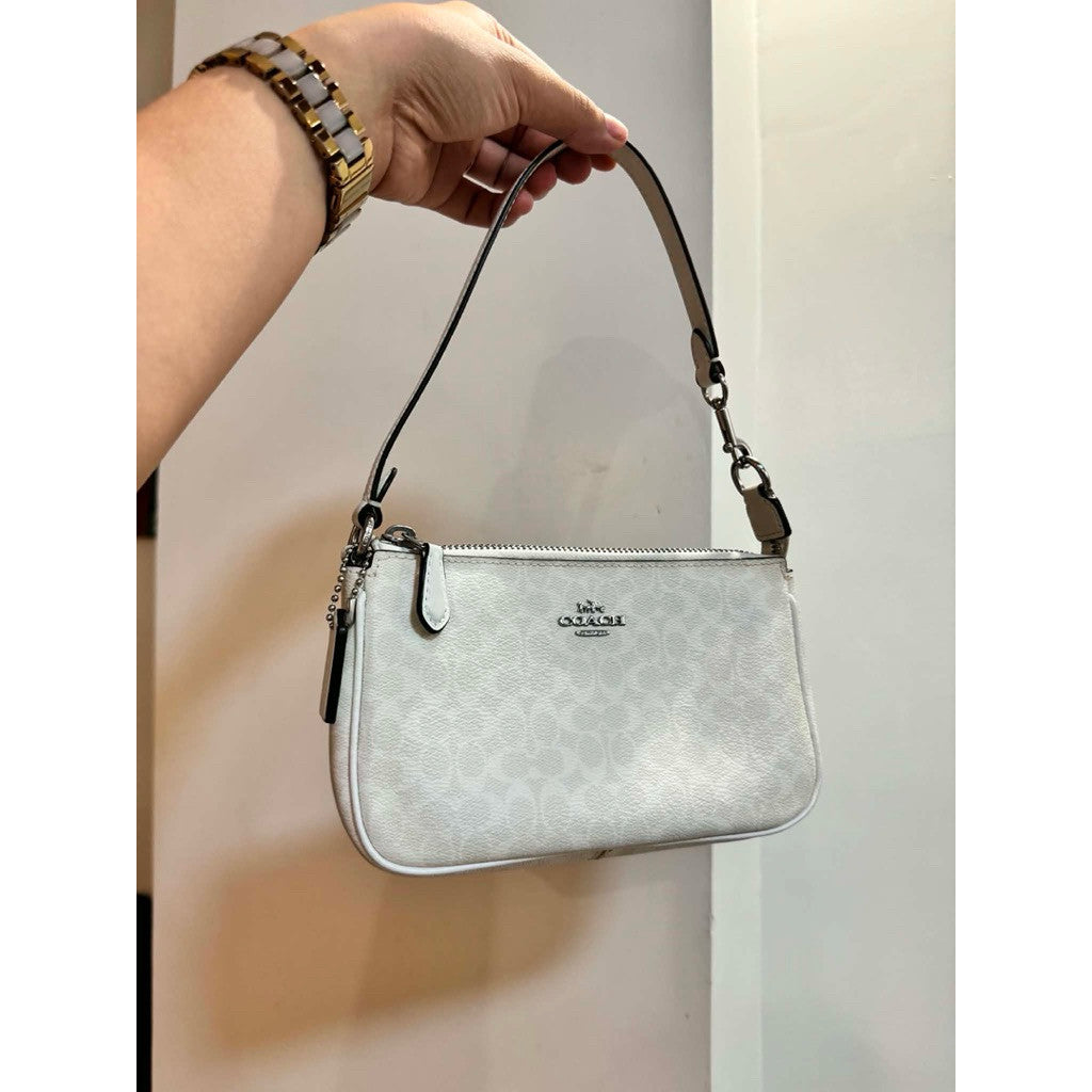 ORIG Preloved CCH Nolita 19 In Colorblock Micro Signature Canvas White Small Bag