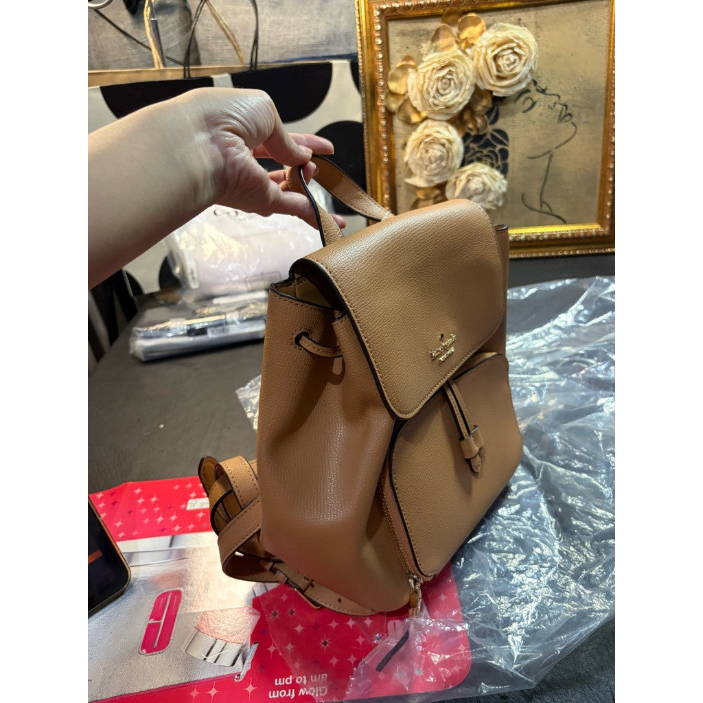 ORIG & IMPORTED KS Kristi Medium Flap Backpack Brown Bag