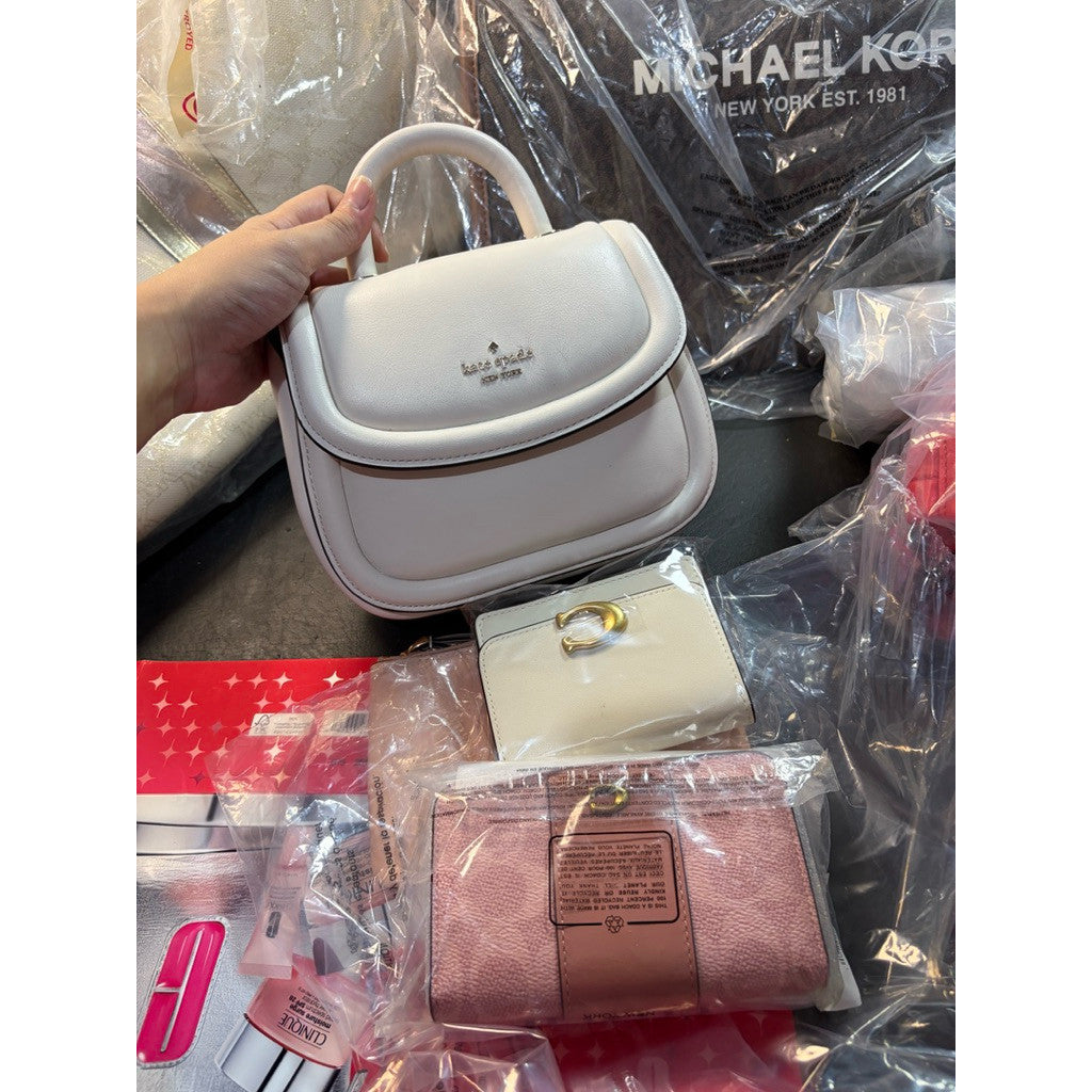 ORIG & IMPORTED KS Puffy Mini Top Handle Crossbody White Bag