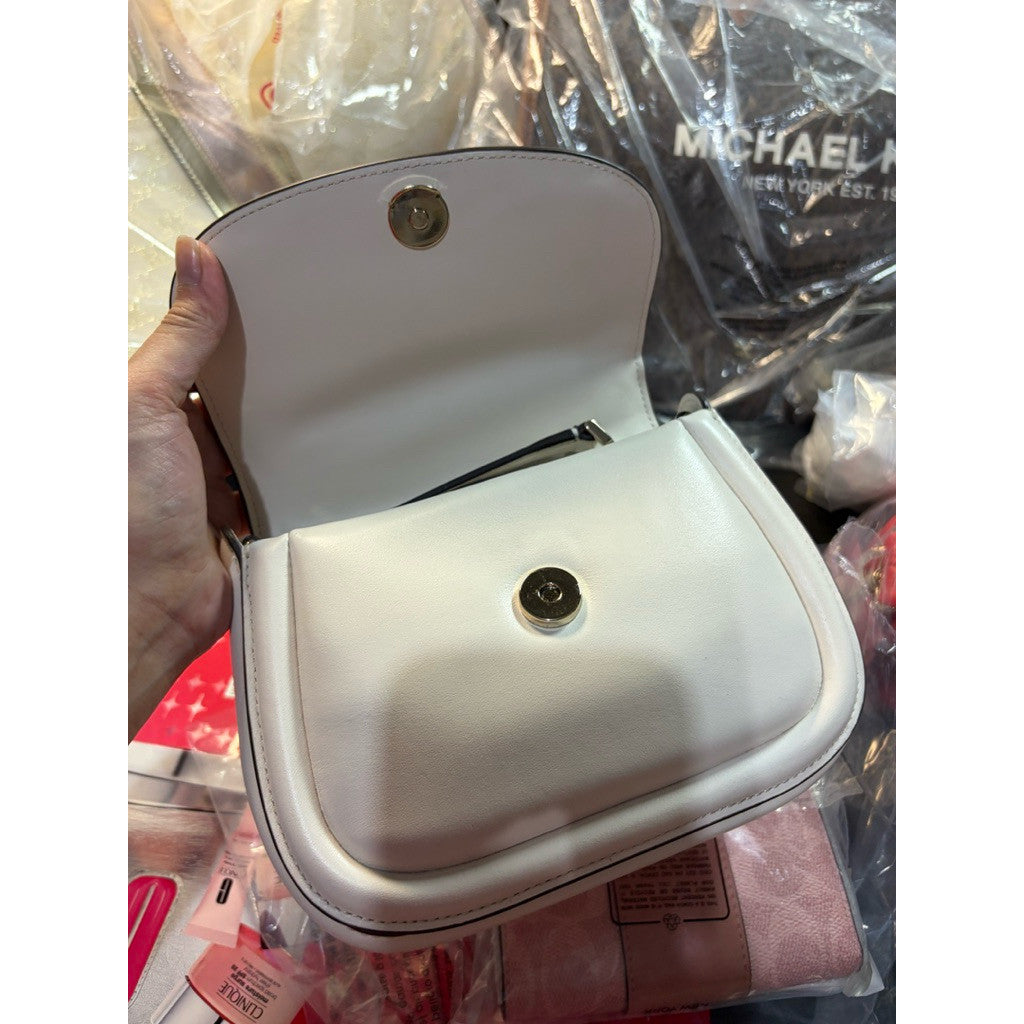 ORIG & IMPORTED KS Puffy Mini Top Handle Crossbody White Bag