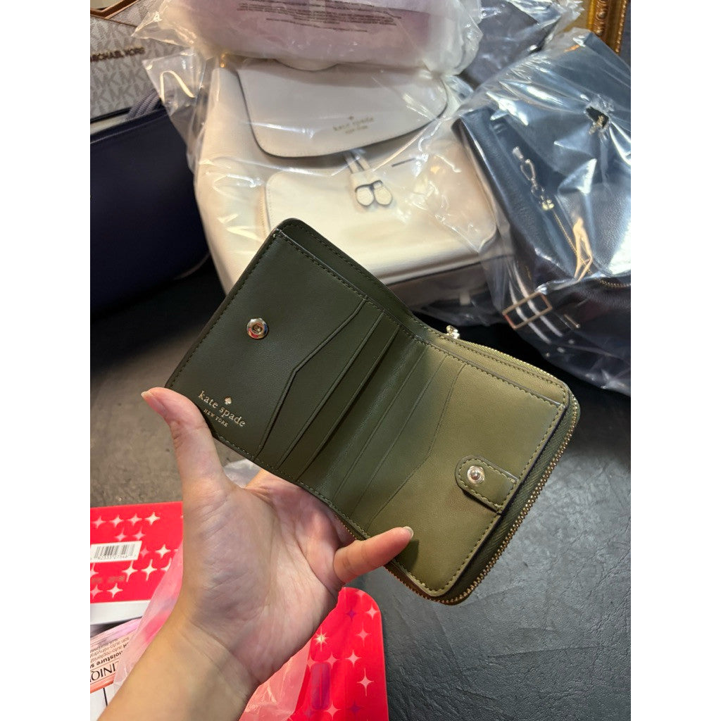 ORIG Preloved KS Small Zip Around Wallet in Enchanted Green