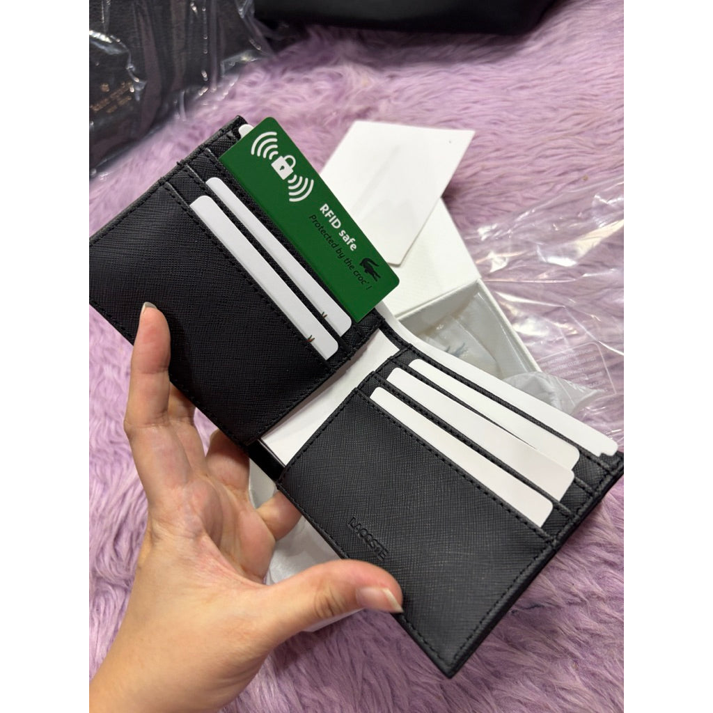 ORIG & IMPORTED LCT Men's Classic Petit Piqué Six Card Wallet Black nh4419hc
