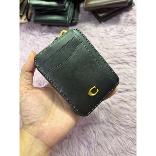 ORIG & IMPORTED CCH Retail Essential Chain Zip Card Case Pink Purple Black White Wallet