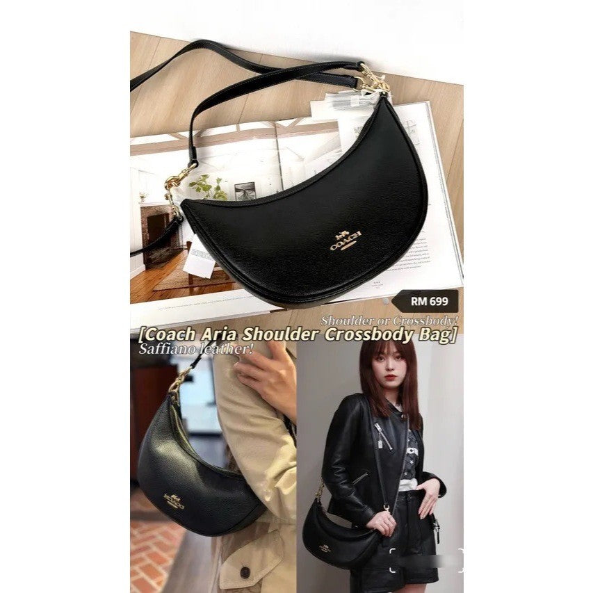 ORIG & IMPORTED Coach Aria Shoulder Hobo Bag Black